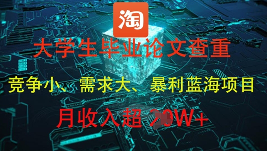 大学生毕业论文查重，暴利蓝海项目，月收入过1W+-南友云赚