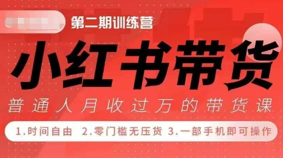 小Red书带货42天训练营 2.0版，宝妈+自由职+上班族+大学生，提高副业收入的大红利项目-南友云赚