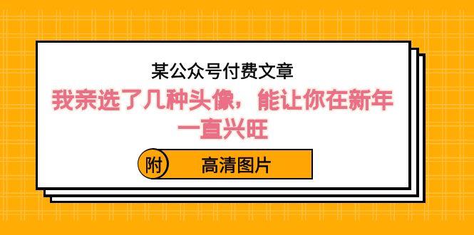 某公众号付费文章：我亲选了几种头像，能让你在新年一直兴旺（附高清图片）-南友云赚
