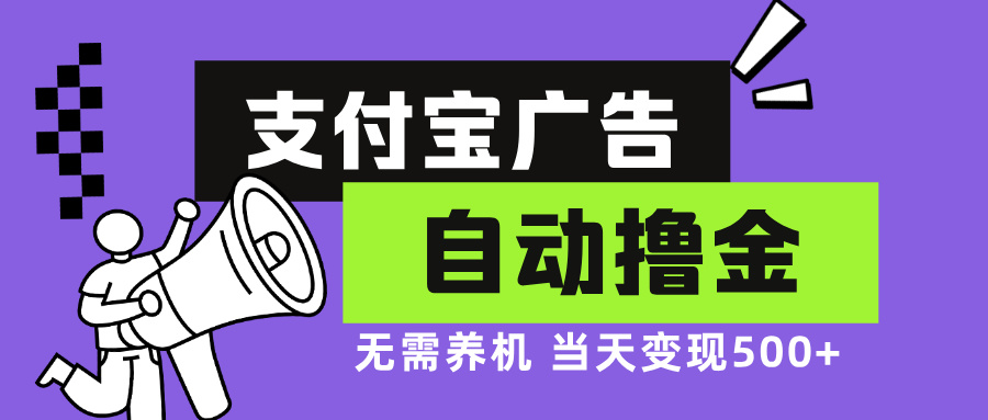 支付宝广告全自动撸金，无需养机，当天落地500+-南友云赚
