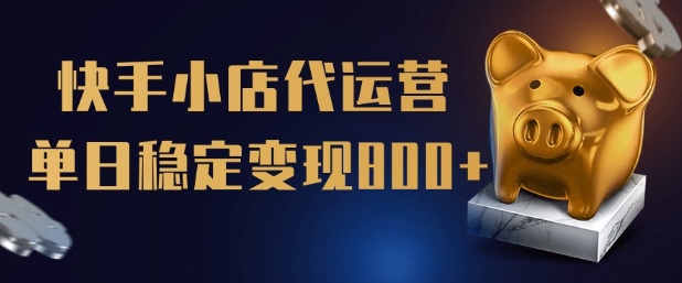 【快手小店代运营】限时托管计划，全程喂饭，单日稳定变现5张【揭秘】-南友云赚