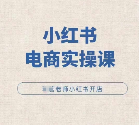 小红薯电商实操课，小红书开店实操必学课-南友云赚