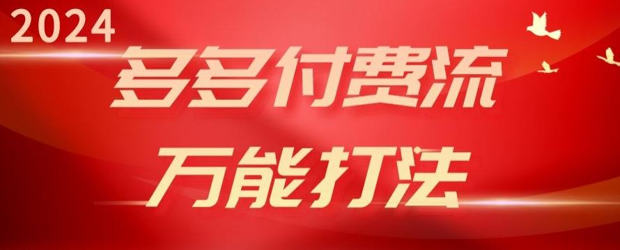 2024多多付费流万能打法、强付费起爆、流量逻辑、高转化、高投产【揭秘】-南友云赚