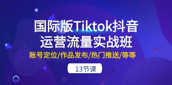 国际版Tiktok抖音运营流量实战班：账号定位/作品发布/热门推送/等等-13节-南友云赚