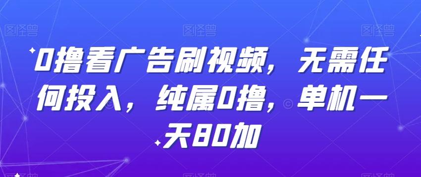 0撸看广告刷视频，无需任何投入，纯属0撸，单机一天80加-南友云赚