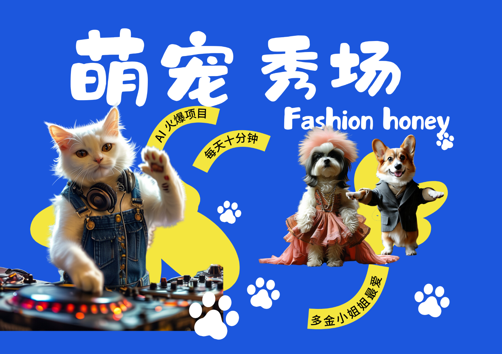 酷飒动物跳舞走秀 时尚喵FASHION汪 多金小姐姐最爱的 轻松月入破W-南友云赚