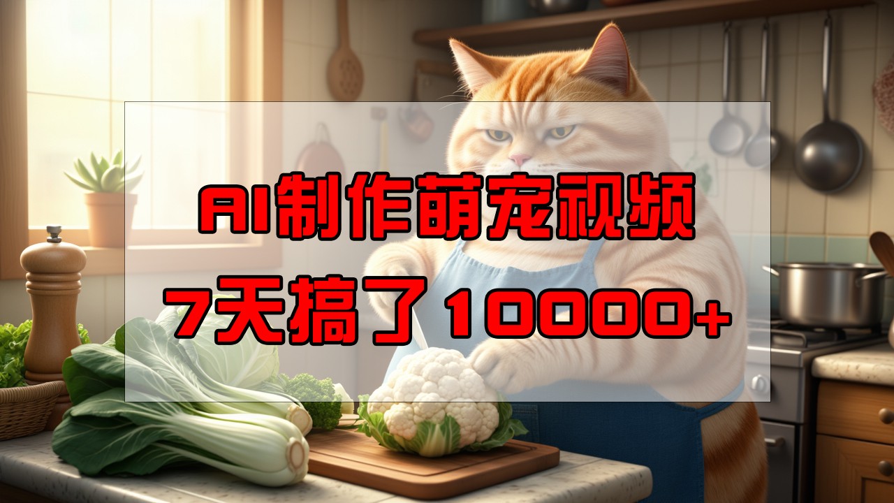 靠AI制作萌宠视频，7天搞了1万+，操作简单门槛低，有手机就行-南友云赚