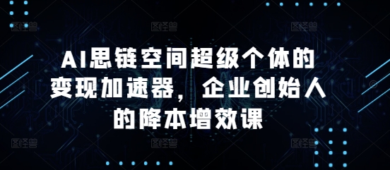 AI思链空间超级个体的变现加速器，企业创始人的降本增效课-南友云赚