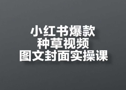 小红书爆款种草视频图文封面实操课，​开店、选品、引流、变现全流程-南友云赚