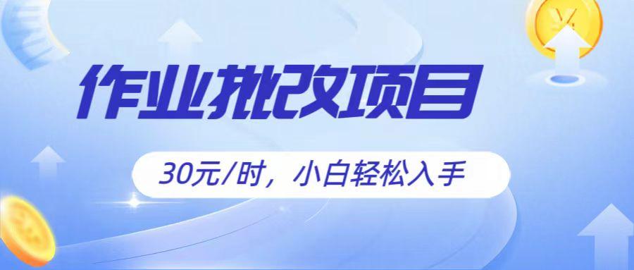 作业批改项目30元/时，简单小白轻松入手，非常适合兼职-南友云赚