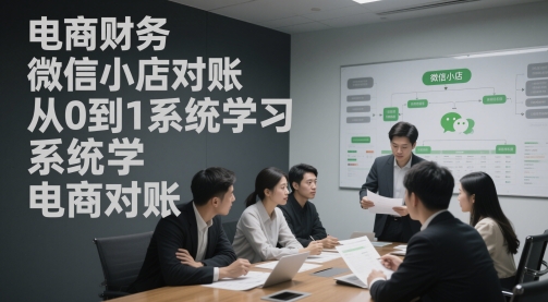 电商财务微信小店对账，从0到1系统学习电商对账-南友云赚