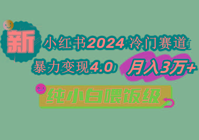 小红书2024冷门赛道 月入3万+ 暴力变现4.0 纯小白喂饭级-南友云赚