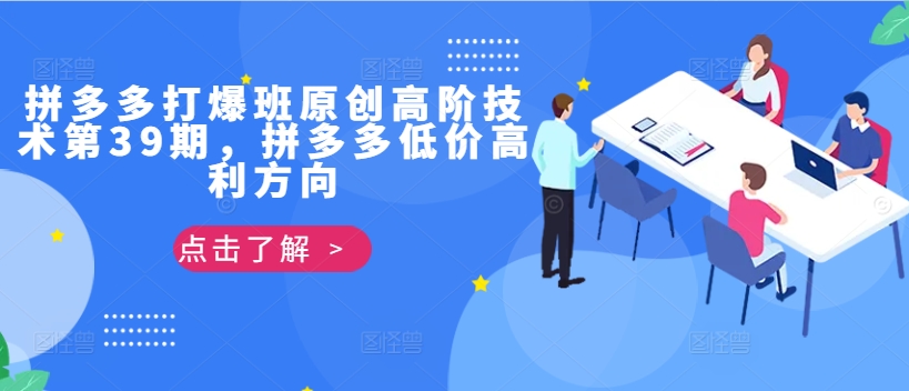 拼多多打爆班原创高阶技术第39期，拼多多低价高利方向-南友云赚
