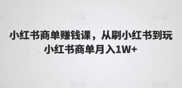 小红书商单赚钱课，从刷小红书到玩小红书商单月入1W+-南友云赚