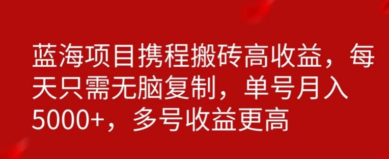 携程搬砖项目，只需每天无脑复制，月入5000+-南友云赚