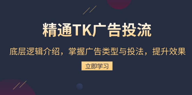 精通TK广告投流：底层逻辑介绍，掌握广告类型与投法，提升效果-南友云赚