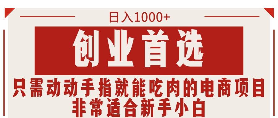 只需动动手指就能吃肉的电商项目，日入1000+，创业首选，非常适合新手小白-南友云赚