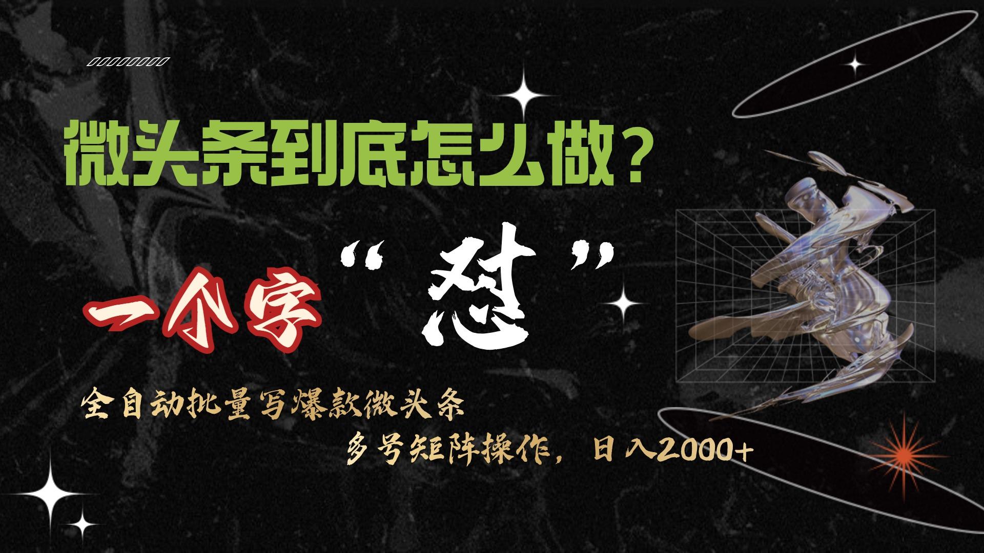 (9809期)微头条最新最强连怼操作，10分钟50条，真正解放双手，月入1w+-南友云赚