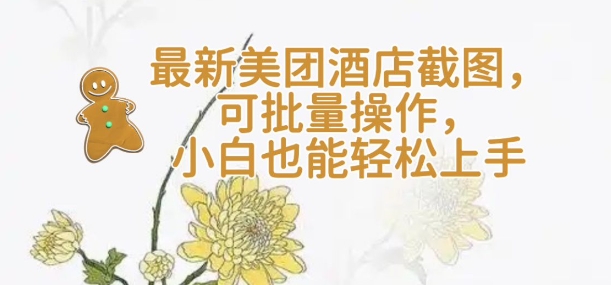 【轻云】最新美团酒店截图，可批量操作，小白也能轻松上手-南友云赚