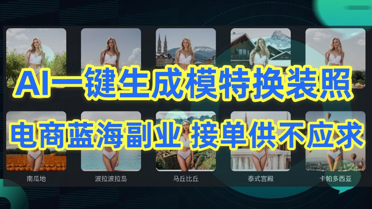 AI制作一键生成模特换装照，电商蓝海副业，接单供不应求-南友云赚