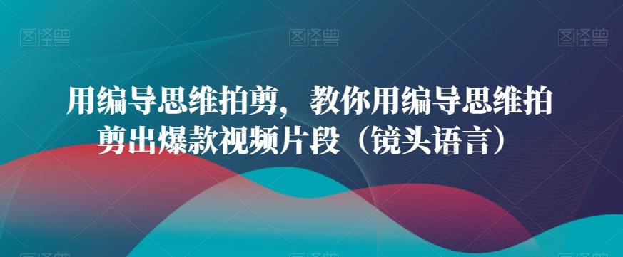 用编导思维拍剪，教你用编导思维拍剪出爆款视频片段(镜头语言)-南友云赚