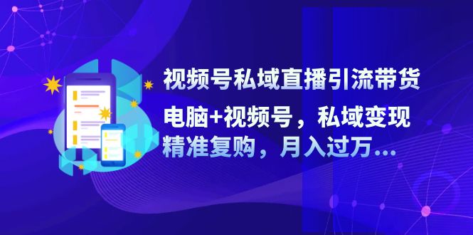 视频号私域直播引流带货：电脑+视频号，私域变现，精准复购，月入过万…-南友云赚