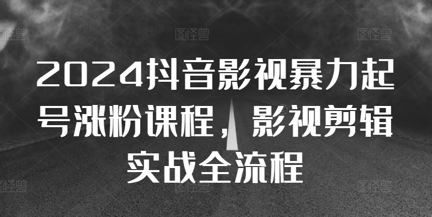 2024抖音影视暴力起号涨粉课程，影视剪辑搬运实战全流程-南友云赚