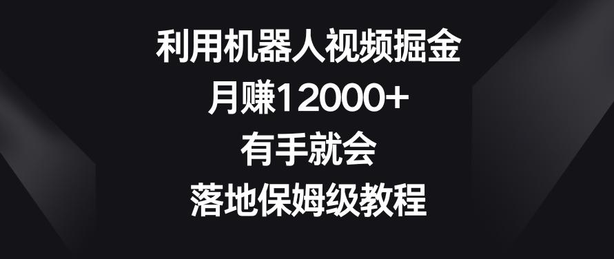 利用机器人视频掘金，月赚12000+，有手就会，落地保姆级教程【揭秘】-南友云赚