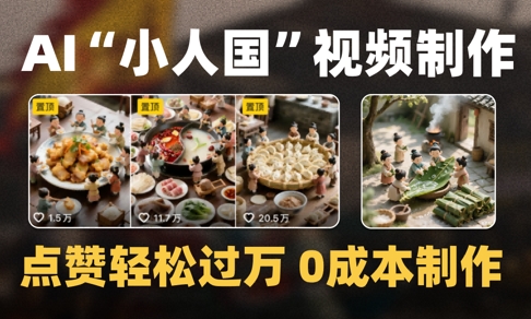 爆款1000W+播放微缩景观迷你小人国AI视频0成本制作全流程教学-南友云赚