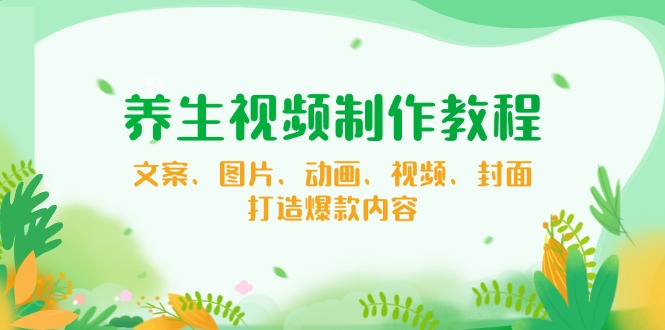 养生视频制作教程，文案、图片、动画、视频、封面，打造爆款内容-南友云赚