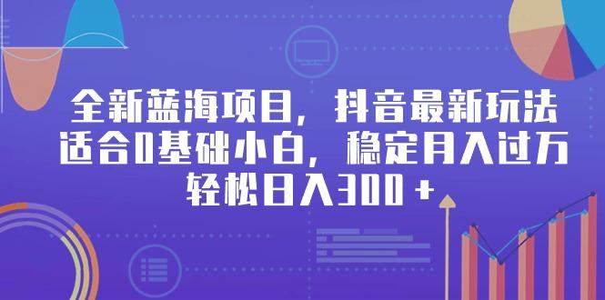 全新蓝海项目，抖音最新玩法，适合0基础小白，稳定月入过万，轻松日入300＋-南友云赚