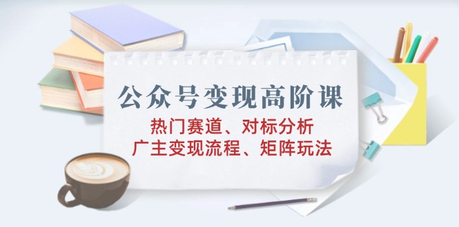 公众号变现高阶课：热门赛道、对标分析、广告主变现流程、矩阵玩法-南友云赚