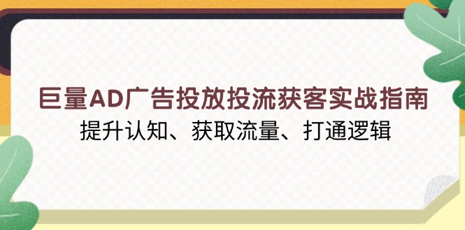 巨量AD广告投放投流获客实战指南，提升认知、获取流量、打通逻辑-南友云赚