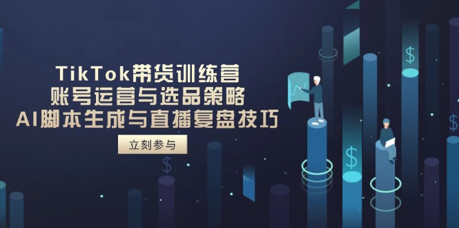 TikTok带货训练营，账号运营与选品策略，AI脚本生成与直播复盘技巧-南友云赚
