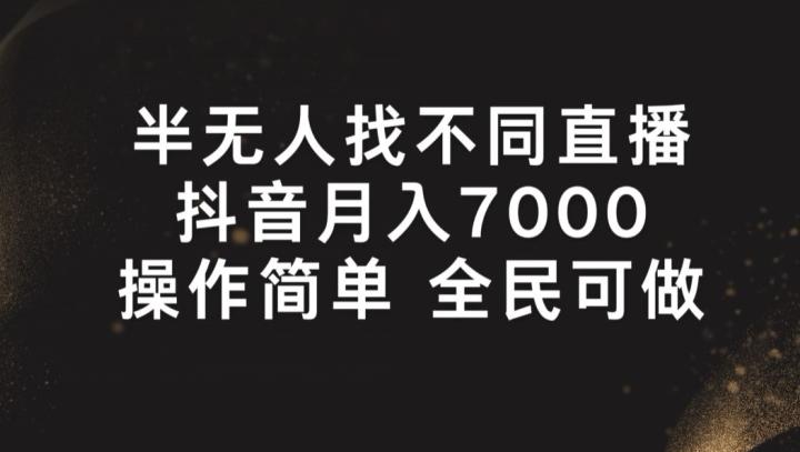 半无人找不同直播，月入7000+，操作简单 全民可做【揭秘】-南友云赚