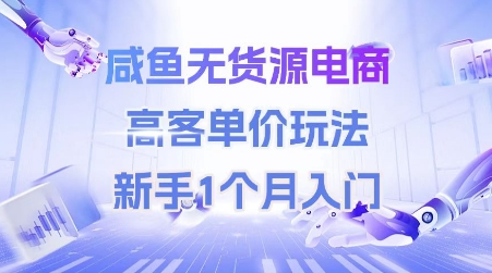 咸鱼无货源电商，高客单价玩法，新手1个月入门-南友云赚