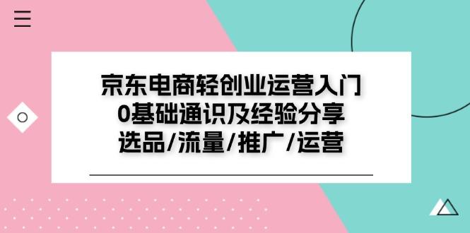 京东电商-轻创业运营入门0基础通识及经验分享：选品/流量/推广/运营-南友云赚