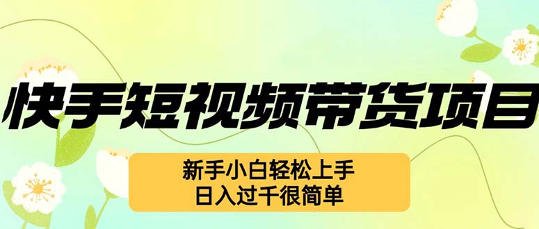 快手短视频带货项目，最新玩法 新手小白轻松上手，日入过千很简单-南友云赚
