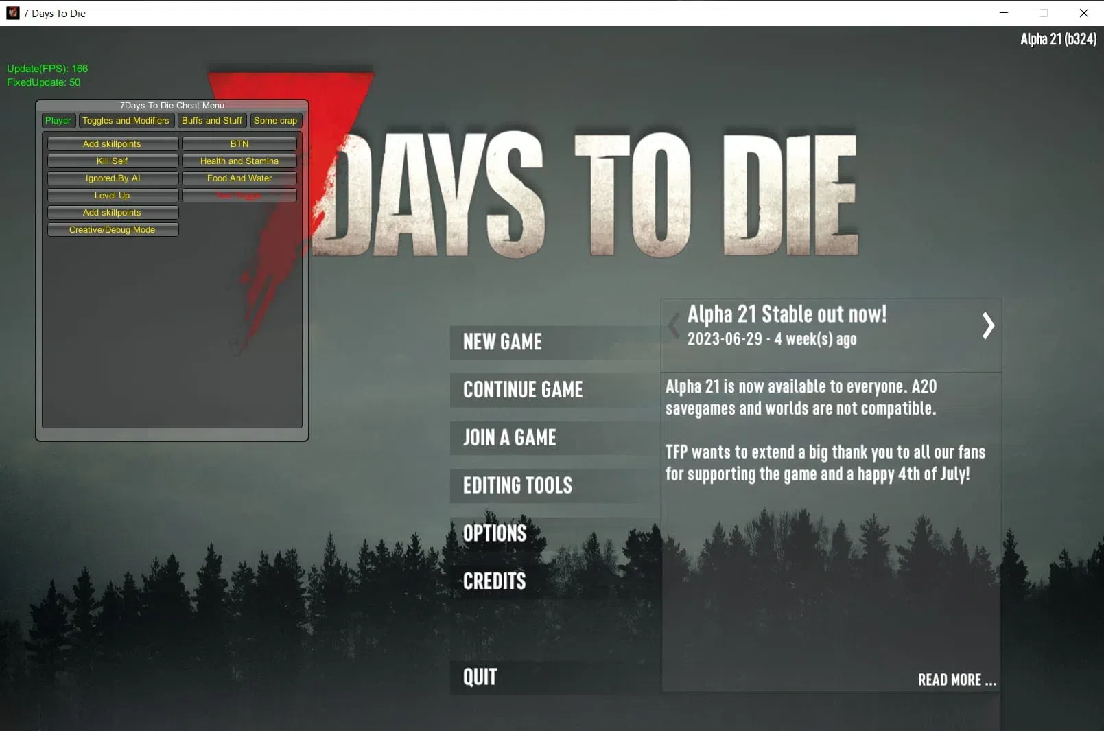 7 Days to Die 七日杀多功能修改器 v1.1.3.105 免费版-南友云赚