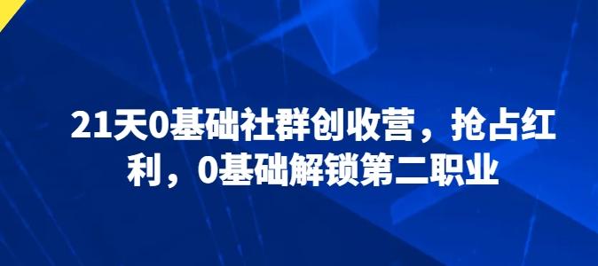 21天0基础社群创收营，抢占红利，0基础解锁第二职业-南友云赚