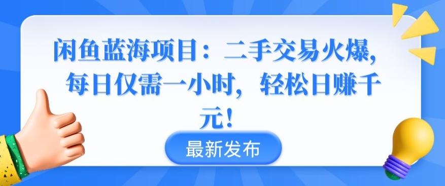 闲鱼蓝海项目：二手交易火爆，每日仅需一小时，轻松日赚千元【揭秘】-南友云赚