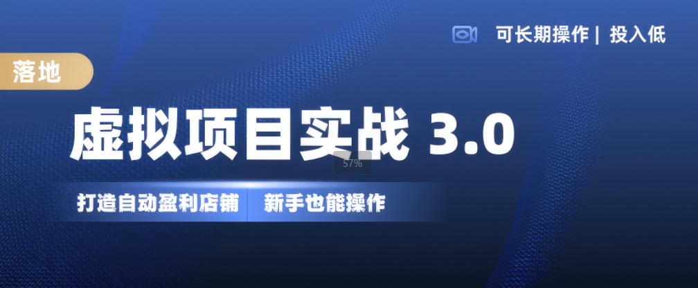 虚拟项目实战3.0，打造自动盈利店铺，可长期操作投入低，新手也能操作-南友云赚
