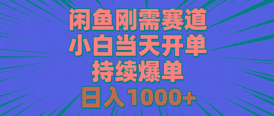 闲鱼刚需赛道，小白当天开单，持续爆单，日入1000+-南友云赚