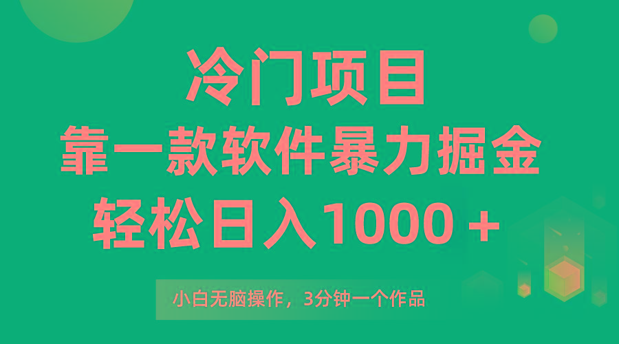 (9791期)冷门项目，靠一款软件暴力掘金日入1000＋，小白轻松上手第二天见收益-南友云赚