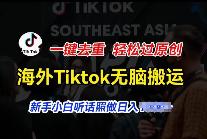 海外Tiktok短视频无脑搬运，一键去重轻松过原创，新手小白听话照做日入几张【揭秘】-南友云赚