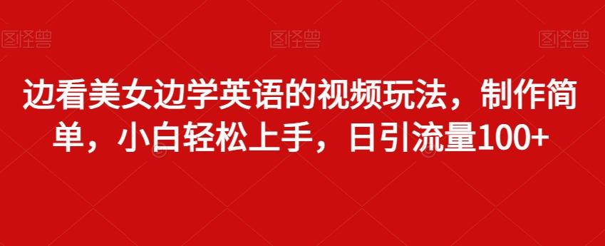 边看美女边学英语的视频玩法，制作简单，小白轻松上手，日引流量100+-南友云赚