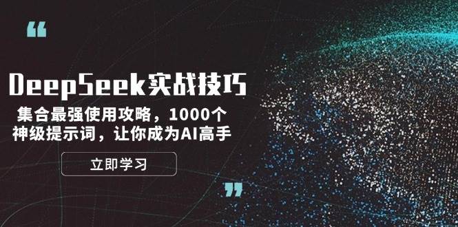 DeepSeek实战技巧：集合最强使用攻略，1000个神级提示词，让你成为AI高手-南友云赚