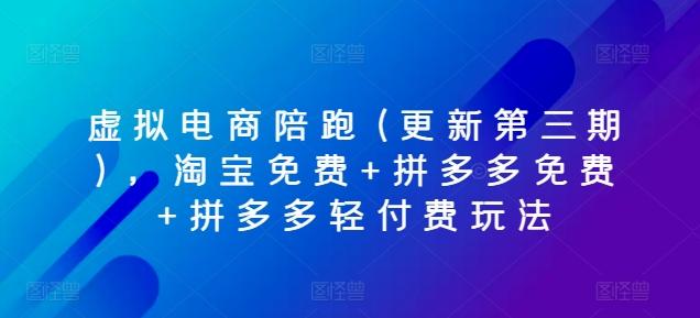 虚拟电商陪跑(更新第三期)，淘宝免费+拼多多免费+拼多多轻付费玩法-南友云赚