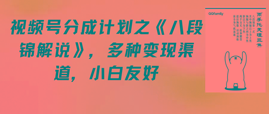 (9537期)视频号分成计划之《八段锦解说》，多种变现渠道，小白友好(教程+素材)-南友云赚