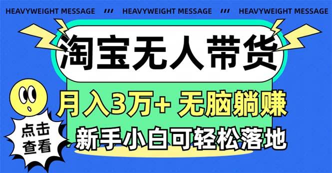 淘宝无人带货3.0高收益玩法，月入3万+，无脑躺赚，新手小白可落地实操-南友云赚